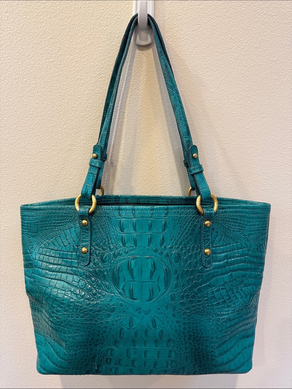 Brahmin Medium Asher Tote Ocean Melbourne Croc-Embossed Leather - Picture 2 of 7